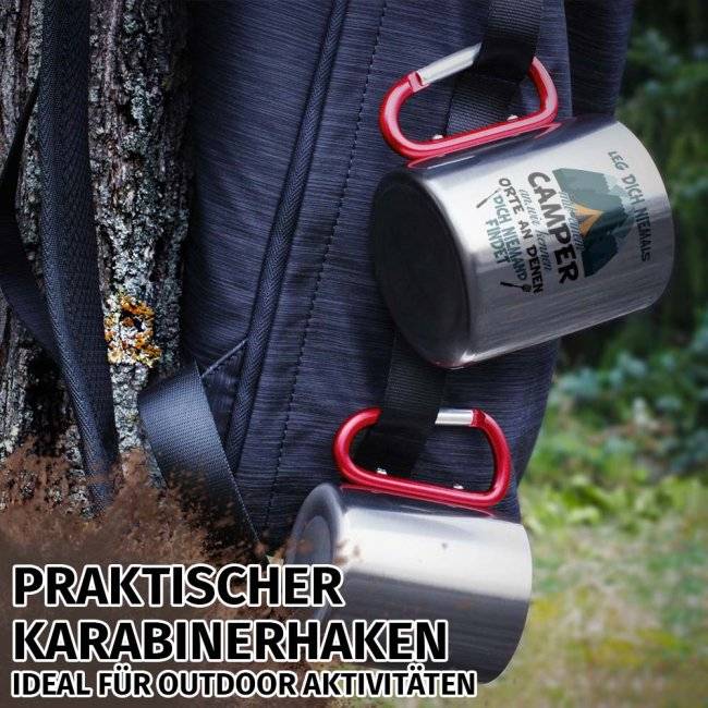 Tassendruck Karabiner - Leg dich niemals mit einem Camper an 50% Rabatt mit kostenlosem Versand