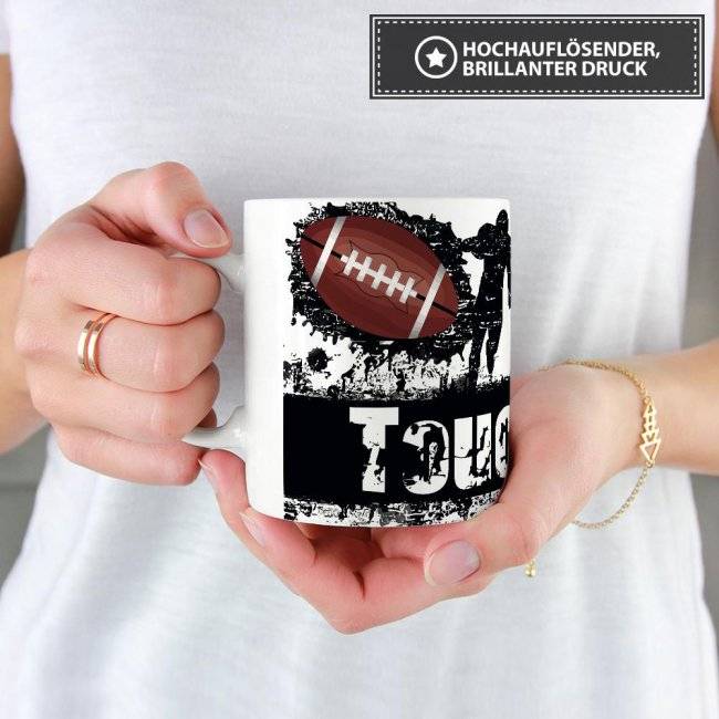 Tassendruck TouchDown weiss Kostenloser Versand international