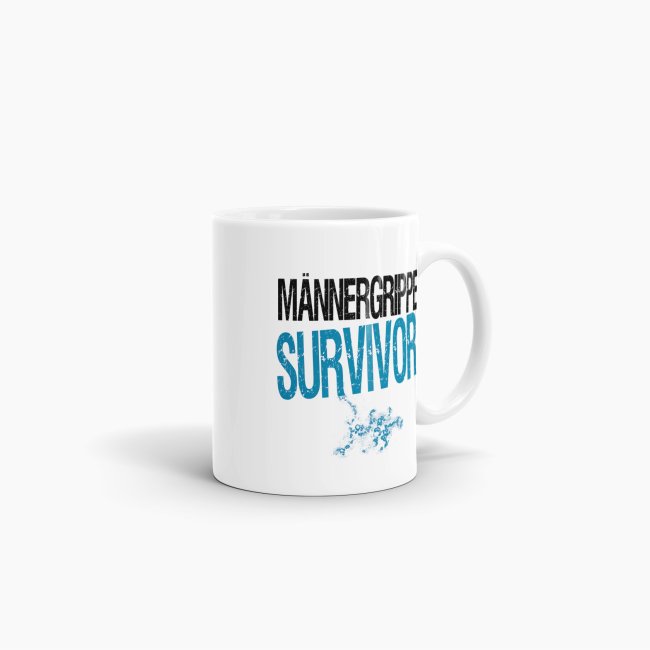Tassendruck Männergrippe Survivor Weiss 2025