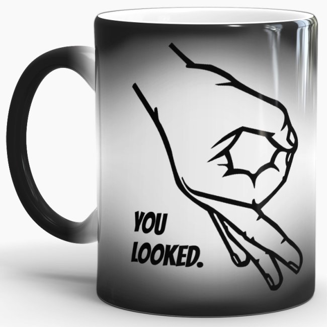 Tassendruck Farbwechseltasse You Looked -Glanz oder Matt Hotsell