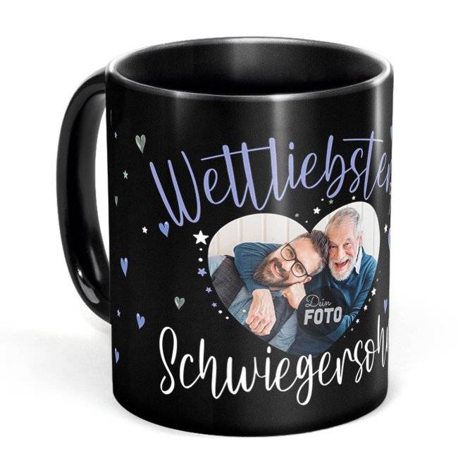Tassendruck Schwarze mit Foto - Weltliebster - Männliche Form Fabrikpreis