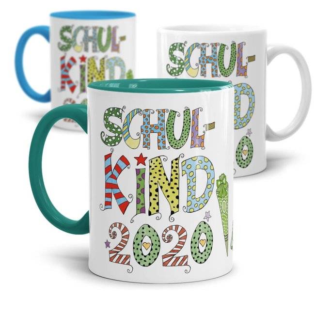 Tassendruck Tassen für Kinder zur Einschulung - Schulkind Jahreszahl