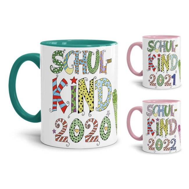 Tassendruck Tassen für Kinder zur Einschulung - Schulkind Jahreszahl Top Angebot