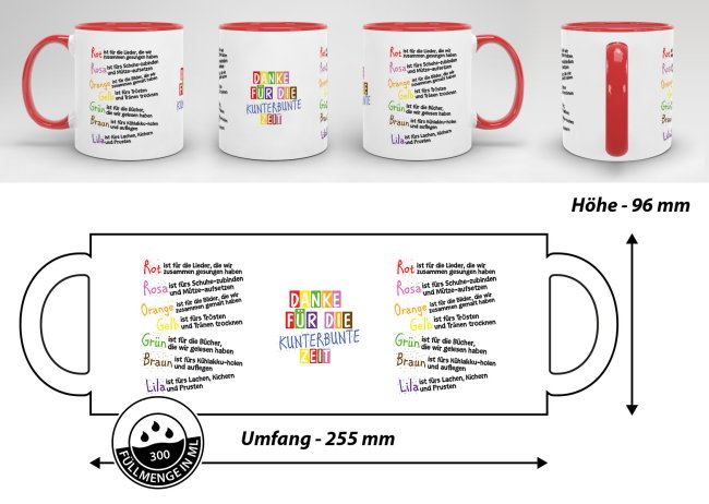 Tassendruck für Kinder mit Spruch zum Kitaabschied - Danke für die Kitazeit Neueste Mode
