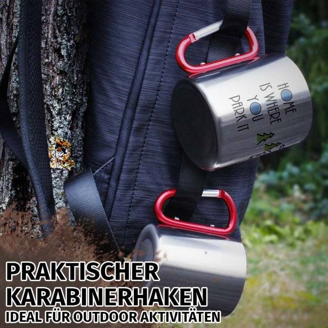Tassendruck Karabiner - Home is where you park it Super Sparpreis