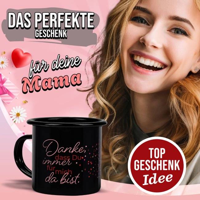 Tassendruck Schwarze Emaille- für Mama - Danke für alles - mit Foto gestalten Bis zu 50% Rabatt