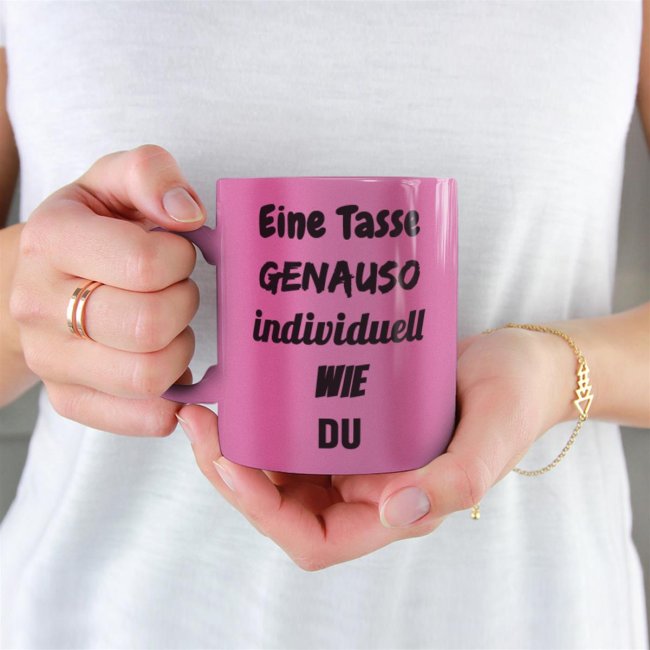 Tassendruck Fototasse rosa-metallic 50% Rabatt für begrenzte Zeit