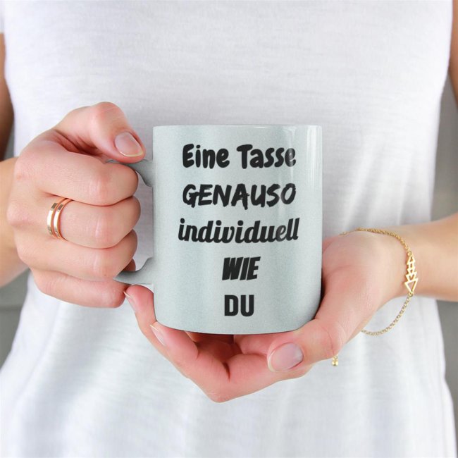 Tassendruck Fototasse silber-metallic Fabrikverkauf