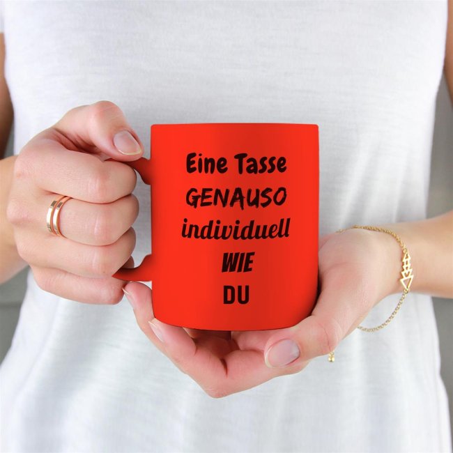 Tassendruck Fototasse NEON Orange Günstig kaufen