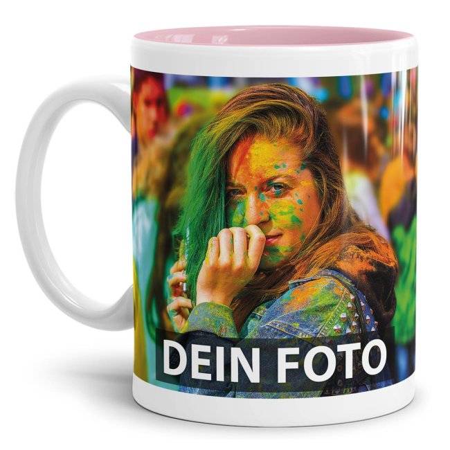 Tassendruck Fototasse innen rosa