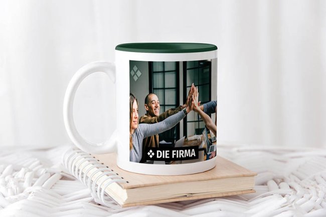 Tassendruck Fototasse innen dunkelgrün Flash Sale