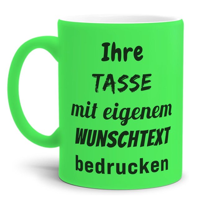 Tassendruck Fototasse NEON Grün Online Shopping