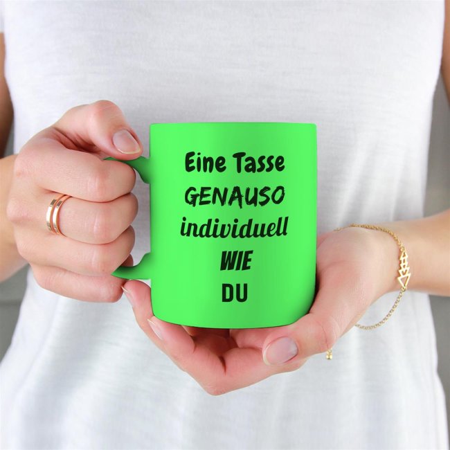 Tassendruck Fototasse NEON Grün Online Shopping