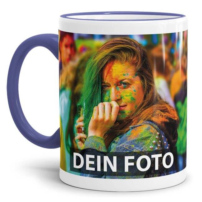 Tassendruck Fototasse Rand/Henkel Cambridge blau