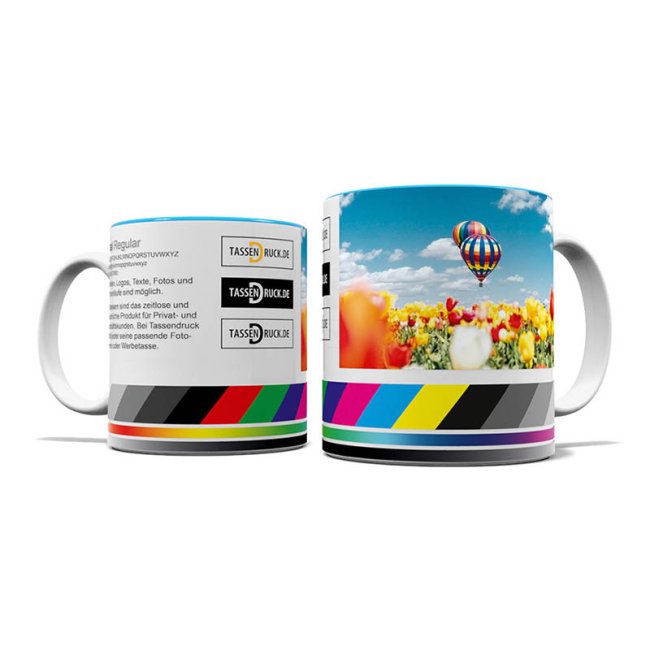 Tassendruck Panoramatasse innen hellblau Cyber Monday