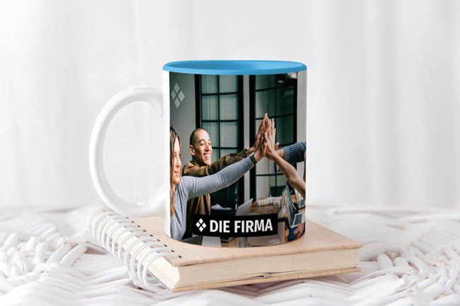 Tassendruck Panoramatasse innen hellblau Cyber Monday