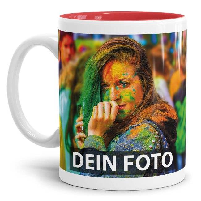 Tassendruck Fototasse innen rot