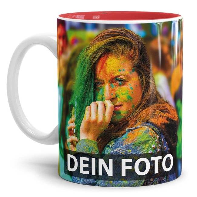 Tassendruck Panoramatasse innen rot Online Outlet
