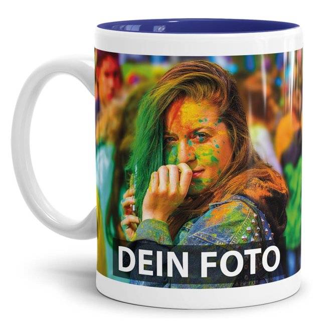 Tassendruck Fototasse innen dunkelblau