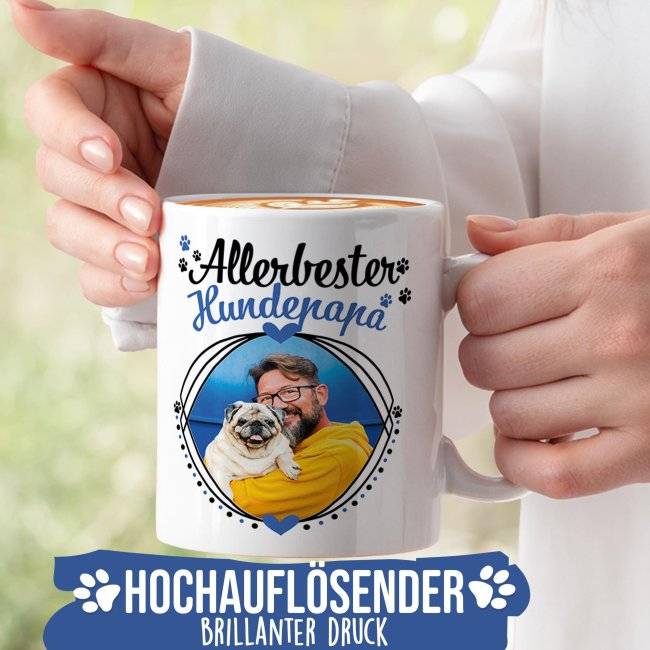 Tassendruck mit Spruch - Allerbester Hundepapa - mit Foto gestalten Riesige Ersparnisse