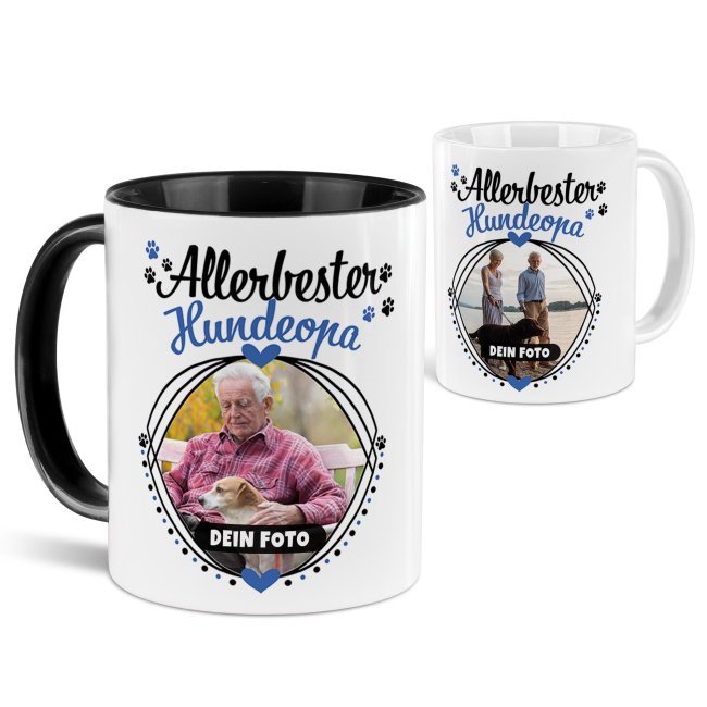 Tassendruck mit Spruch - Allerbester Hundeopa - mit Foto gestalten
