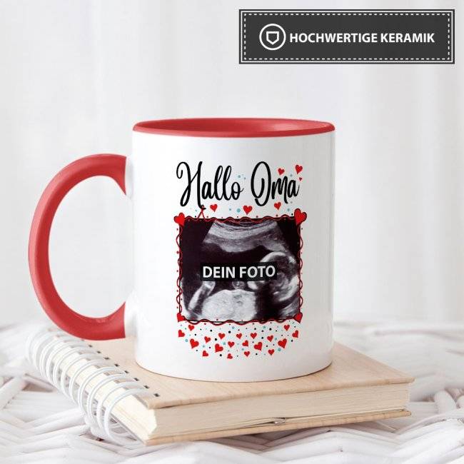Tassendruck - Hallo Baby - personalisierbar mit Ultraschallbild Bis zu 50% Rabatt