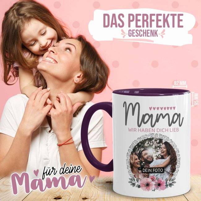 Tassendruck für Mama - Wir haben dich lieb - mit Foto selbst gestalten Vierteljährliche Förderung