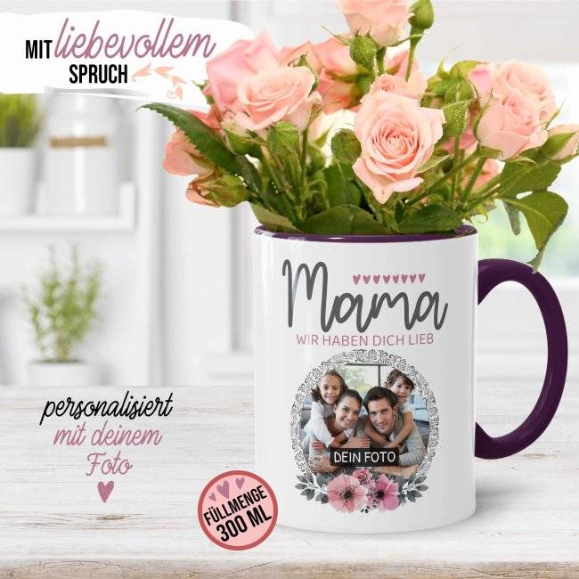 Tassendruck für Mama - Wir haben dich lieb - mit Foto selbst gestalten Vierteljährliche Förderung
