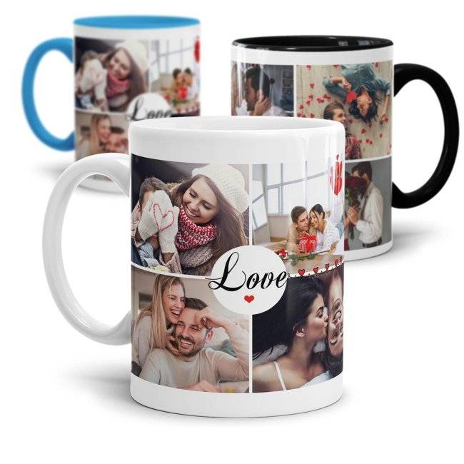 Tassendruck Fototasse - LOVE - zum selbst Gestalten mit 8 Fotos