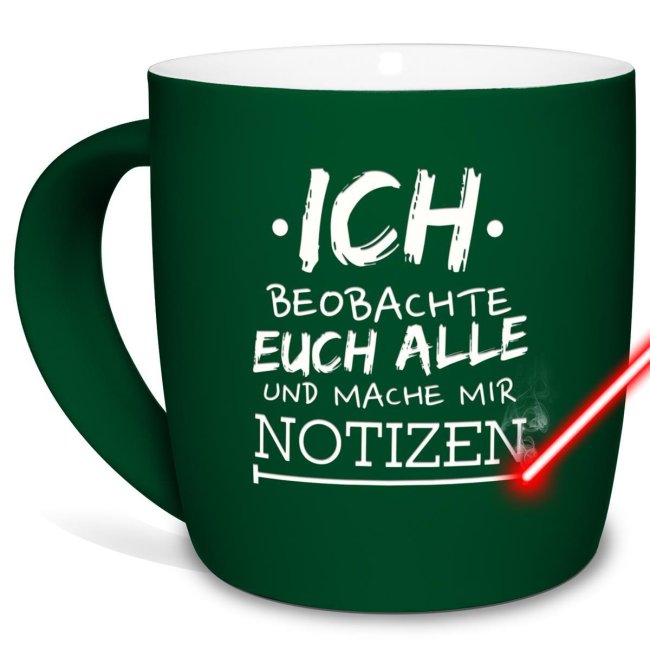 Tassendruck mit Lasergravur - Ich beobachte euch alle Speichern exportieren
