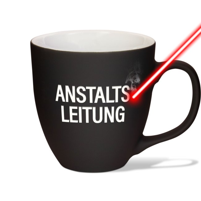 Tassendruck Samtig-matte Porzellantasse mit Gravur - XXL Jumbotasse - Anstaltsleitung - Softtouch-Effekt