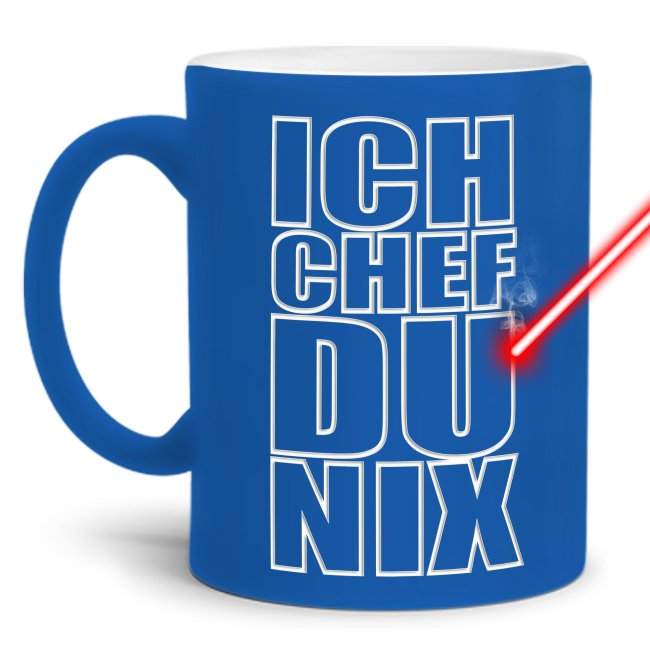 Tassendruck Neon mit Gravur - Ich Chef, du nix Hotsell
