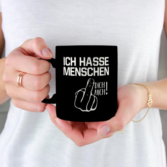 Tassendruck mit Gravur - Ich hasse Menschen Meist gekauft