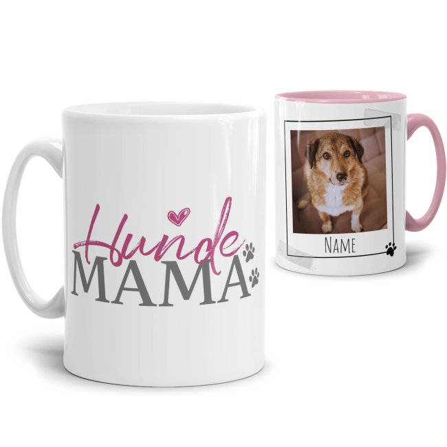 Tassendruck mit Spruch - Hundemama - mit Foto & Name