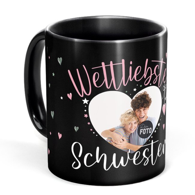 Tassendruck Schwarze mit Foto - Weltliebste - Weibliche Form Großer Ausverkauf