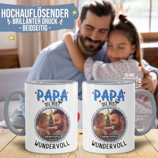 Tassendruck für Papa - Du bist wundervoll - mit Foto gestalten Exklusivangebot
