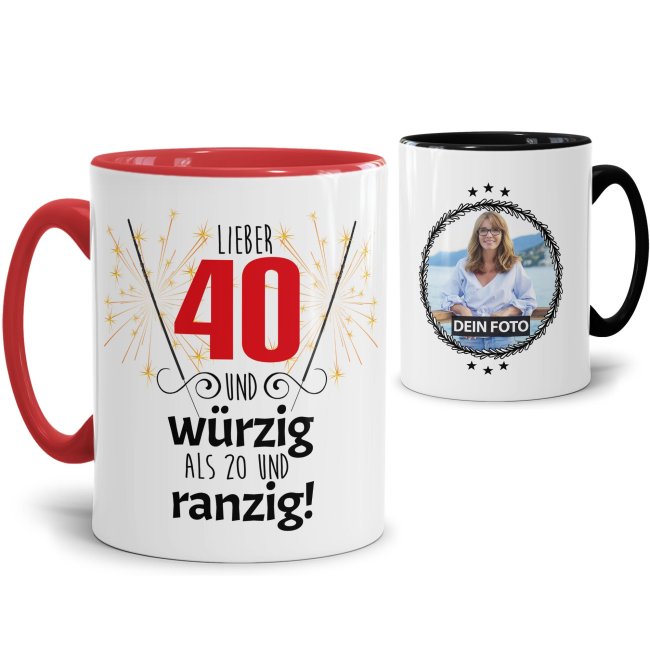 Tassendruck zum 40. Geburtstag mit Foto - Lieber 40 statt 20 Preisnachlass