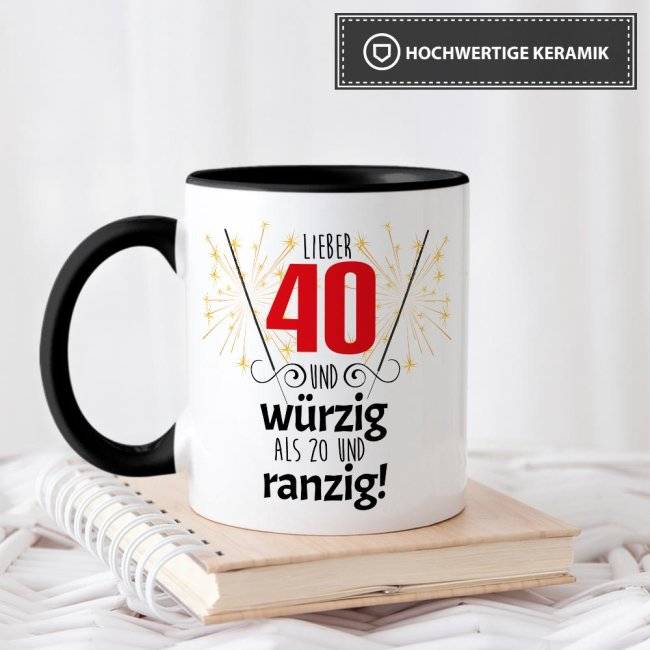 Tassendruck zum 40. Geburtstag mit Foto - Lieber 40 statt 20 Preisnachlass