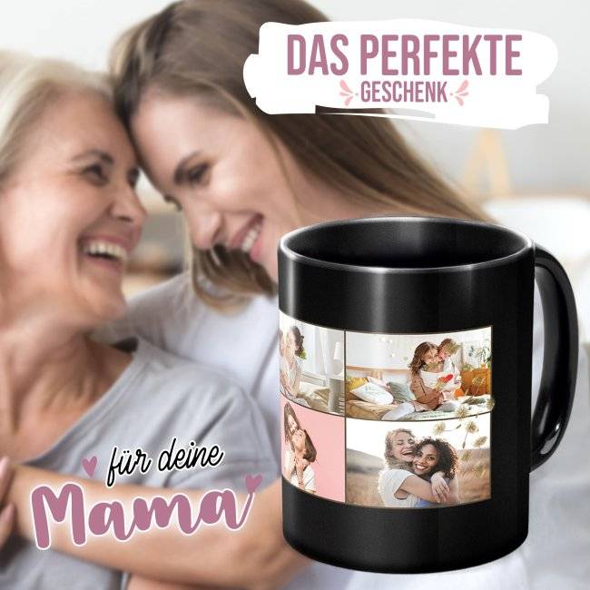 Tassendruck Schwarze - mit Fotocollage für acht Fotos selbst gestalten Online Outlet
