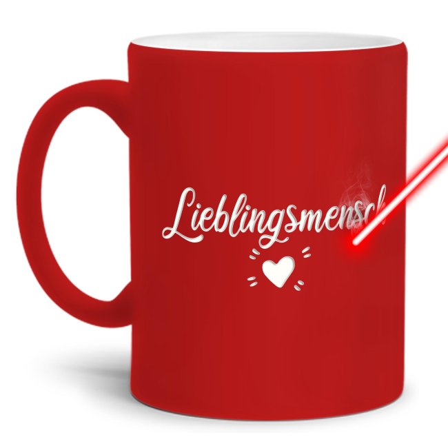 Tassendruck mit Gravur - Lieblingsmensch - Herz