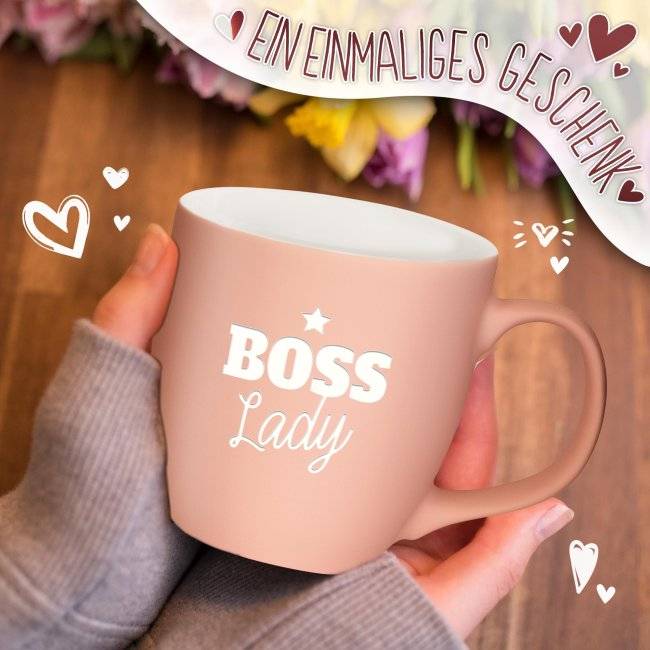 Tassendruck Samtig-matte Porzellantasse mit Gravur - XXL Jumbotasse - BOSS Lady - Softtouch Effect Bis zu 50% Rabatt