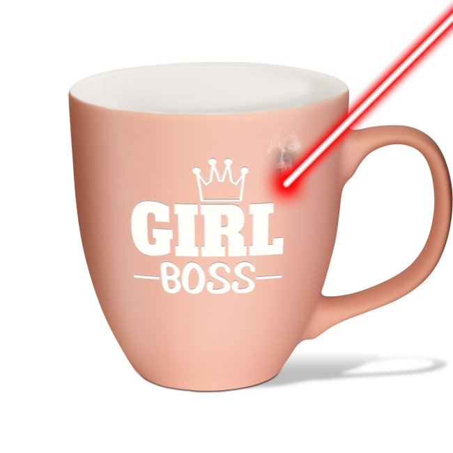 Tassendruck Samtig-matte Porzellantasse mit Gravur - XXL Jumbotasse - Girl BOSS - Softtouch Effect
