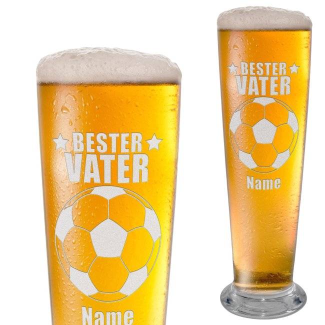 Tassendruck Graviertes Bierglas mit Name - Bester Vater Lagerräumung