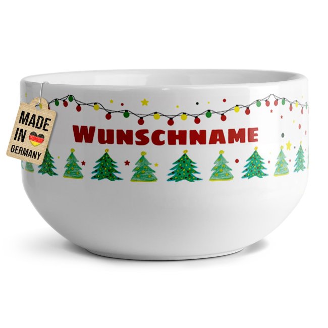 Tassendruck Müslischüssel - Frohe Weihnachten - mit Name - 500 ml