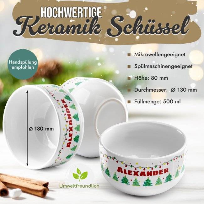 Tassendruck Müslischüssel - Frohe Weihnachten - mit Name - 500 ml Letzte 3 Tage