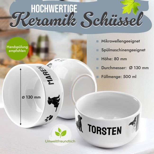 Tassendruck Müslischüssel - Hund Guten Morgääähn - mit Name - 500 ml Letzte 2 Tage