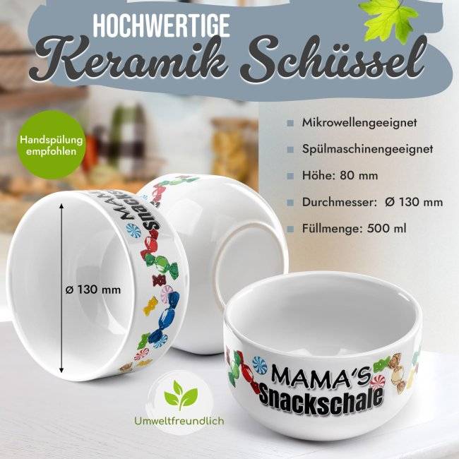 Tassendruck Müslischüssel - Mamas Snackschale süß - 500 ml Bis zu 50% Rabatt