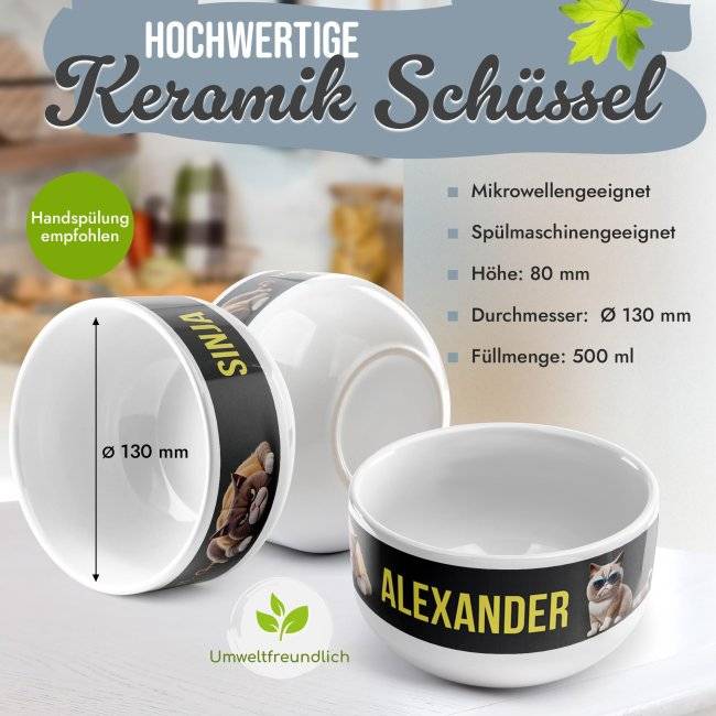 Tassendruck Müslischüssel - Morgens gut gelaunt - mit Name - 500 ml Bis zu 65% Rabatt