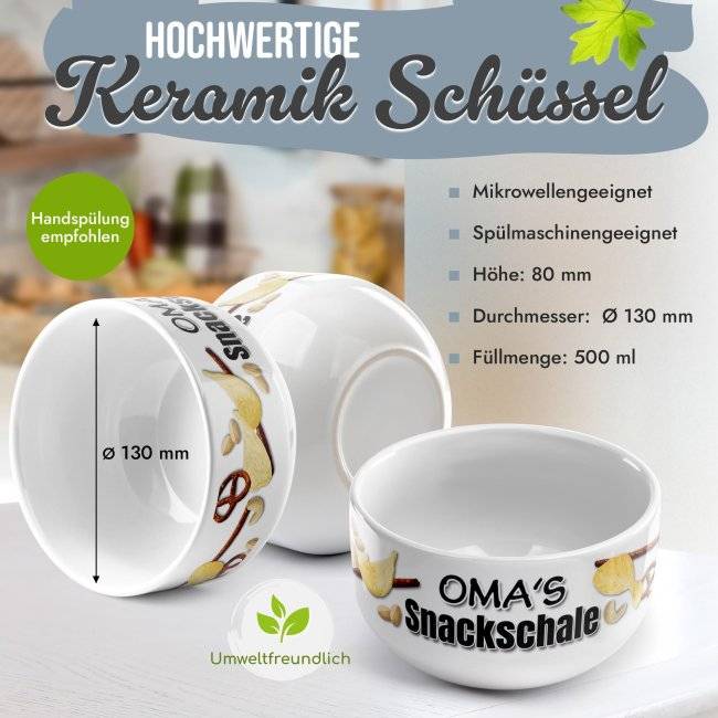 Tassendruck Müslischüssel - Omas Snackschale salzig - 500 ml Nur für heute