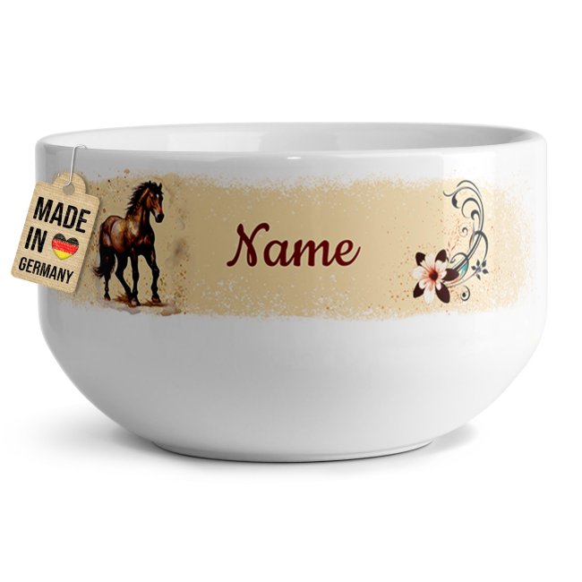 Tassendruck Kinder-Müslischüssel - Pferd - mit Name - 500 ml
